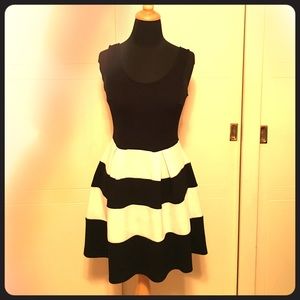 Black and white striped dress