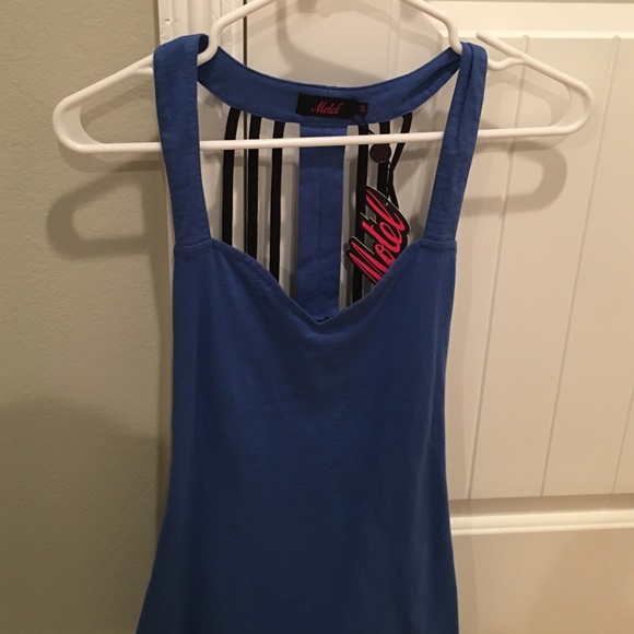 Motel blue cage back dress