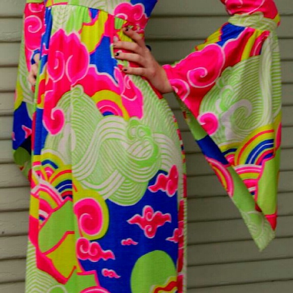 ❌SOLD!❌Vintage NEIMAN MARCUS 70s hippie Maxi Dress - Picture 4 of 4