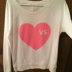 White Victoria's secret sweatshirt perf for Vday!