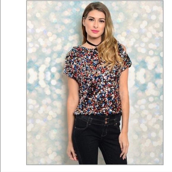 Multi colored sequin top 🎀 - Picture 4 of 4