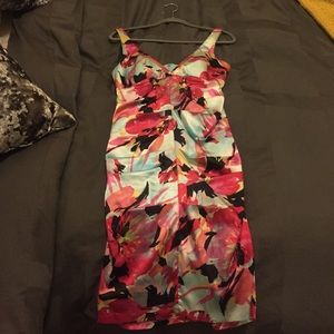 Cachè Satin Midi Dress