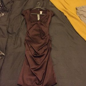 Cachè Brown Satin Midi