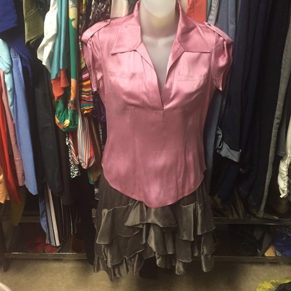 Pink & grayish/greenish "Washed" Silk outfit