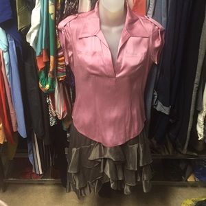 Pink & grayish/greenish "Washed" Silk outfit
