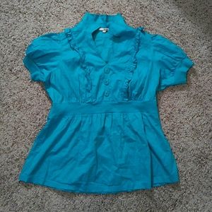 Aquamarine Empire waist Blouse . Plus size