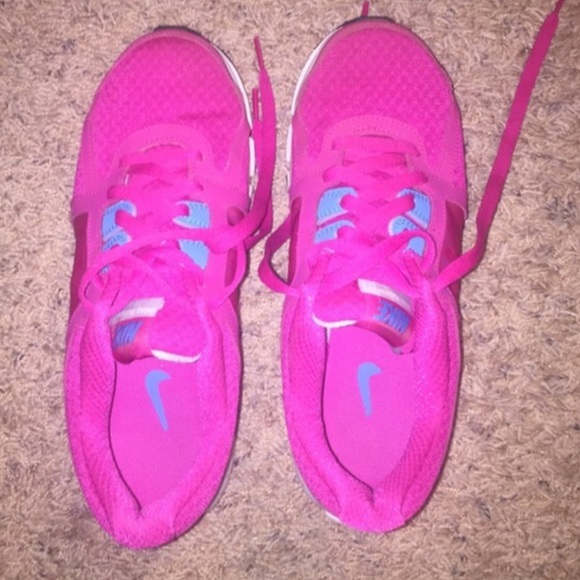 Pink nike running shoes