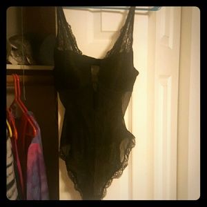 NWOT black lace lingerie one piece bodysuit