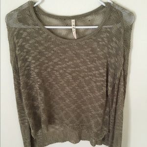 Sheer olive sweater