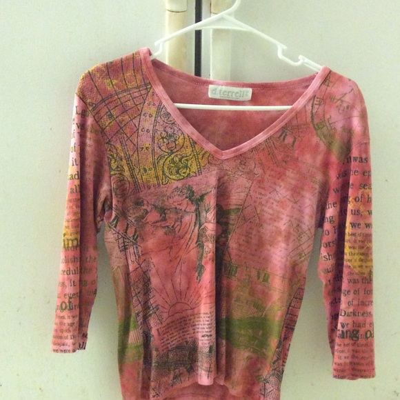 Long sleeved worded and graffiti shirt