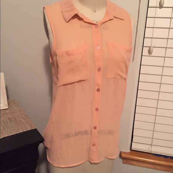 Sheer button up tank