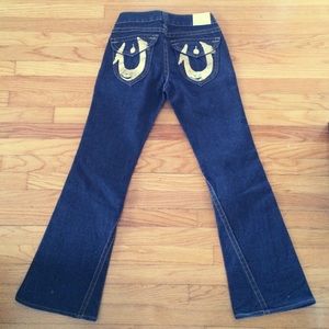 Gold foil true religion brand jeans