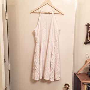 Ivory lace racerback dress