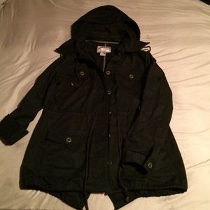 Black Forever 21 Hooded Cargo Jacket Size Small