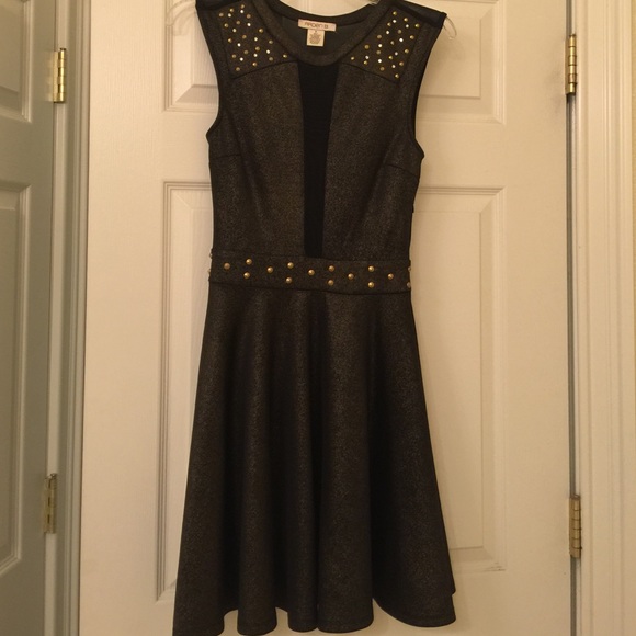 Black with gold skater dress