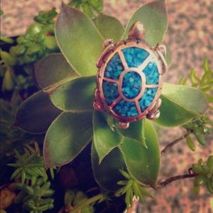 Sterling Silver & Turquoise Turtle Ring