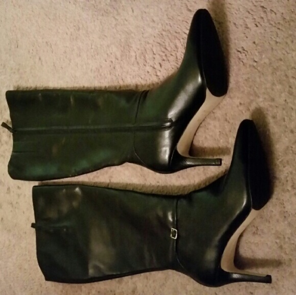 Cole Haan Garner Black Leather size 8.5 Tall Boots