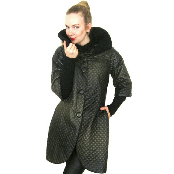 1 Day SALE! NWT Faux Ombre Leather  Down Coat, S
