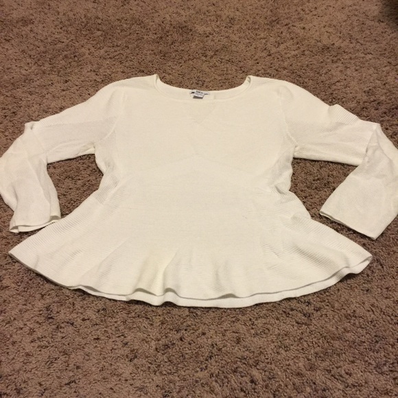Bar lll white peplum sweater