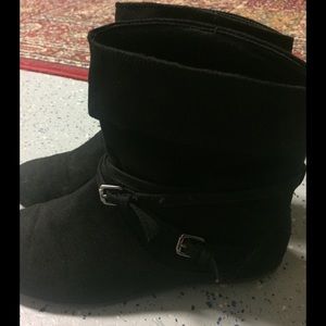 Black suede booties