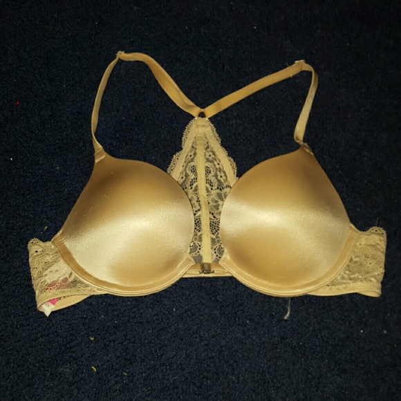 Nude lace/silk Racerback bra