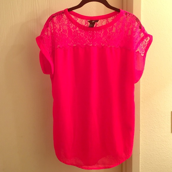 Hot Pink Lace Blouse