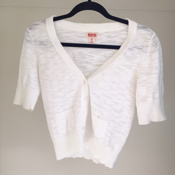 White Short Sleeved Cardigan