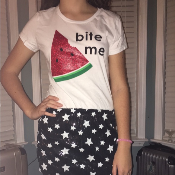 T&J Designs Watermelon bite me TEE sz S