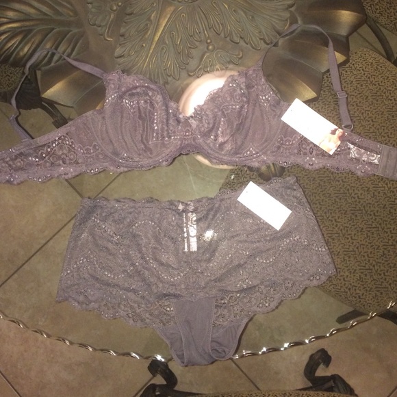 Dark grey bra and panties NWT