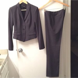 Dark grey Tahari pant suit.