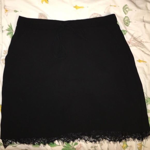 lace trimmed pencil skirt