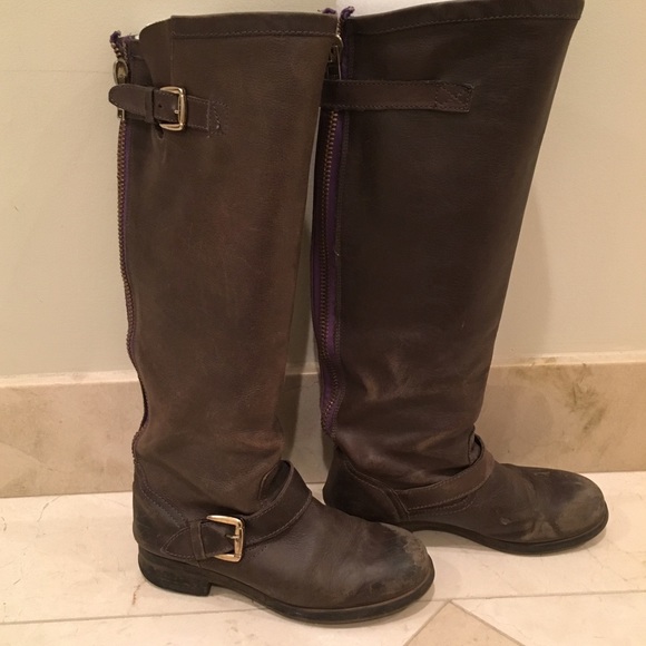 Steve Madden Brown Leather Riding Boots - Picture 2 of 4
