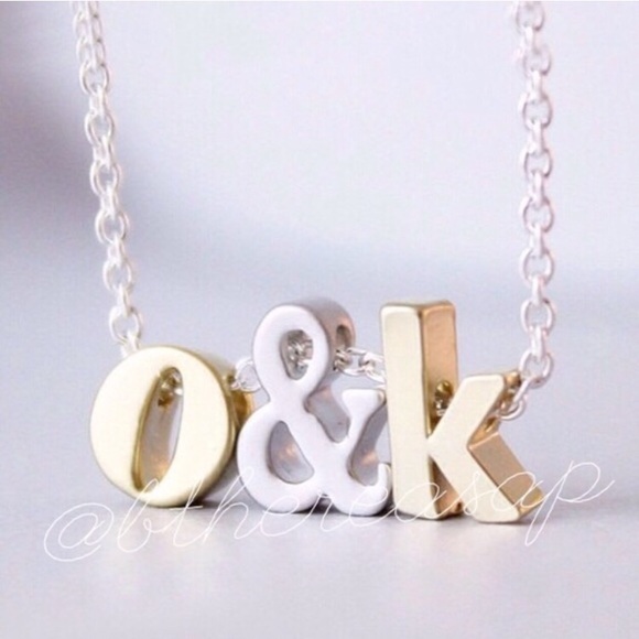 CUSTOM lowercase INITIALS PENDANT NECKLACE - Picture 2 of 4