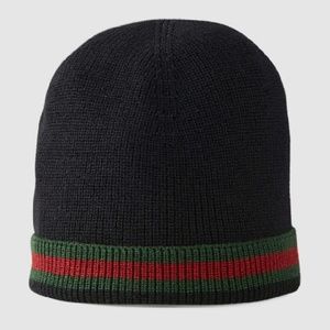 Gucci knit wool web hat