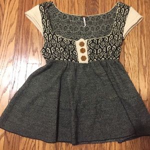 Free People sweater tunic fair isle size L