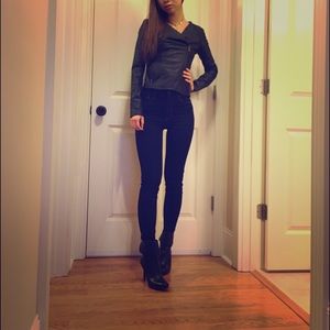 NWT urban outfitters UO PU black leather jacket XS