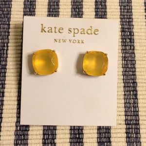 Kate Spade Small Yellow Square Earrings Never Worn