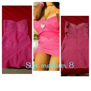 Valentine's day pink bandage dress