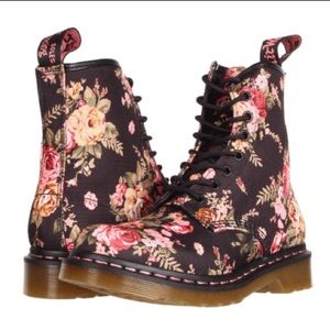 Dr. Martens Black floral 1460 8-eye boots
