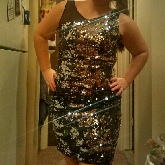 Black sequin dress