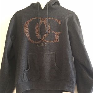 DARK GREY OBEY HOODIE
