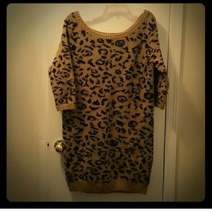 Urban Outfitters leopard print sweater tunic