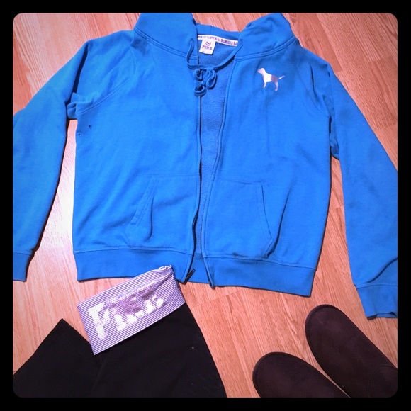 Victoria secret royal blue and black hoodie.