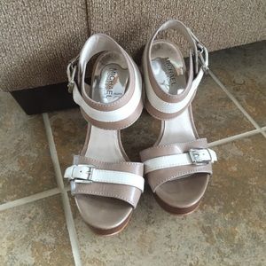 Tan platform sandals