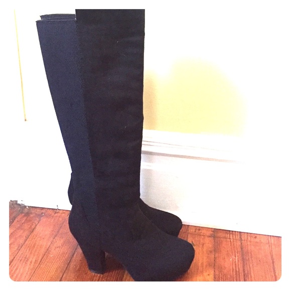Black knee high boots