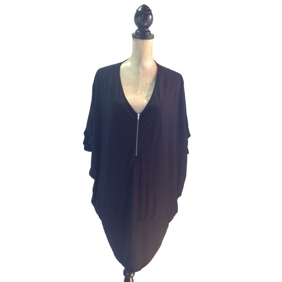 Lane Bryant Black Zipper Front Top - #1086