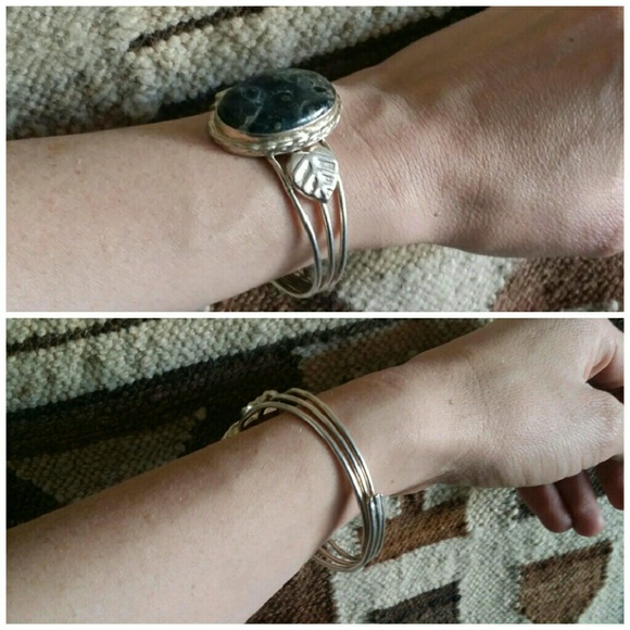 Vintage Jasper & Silver Bracelet - Picture 5 of 10