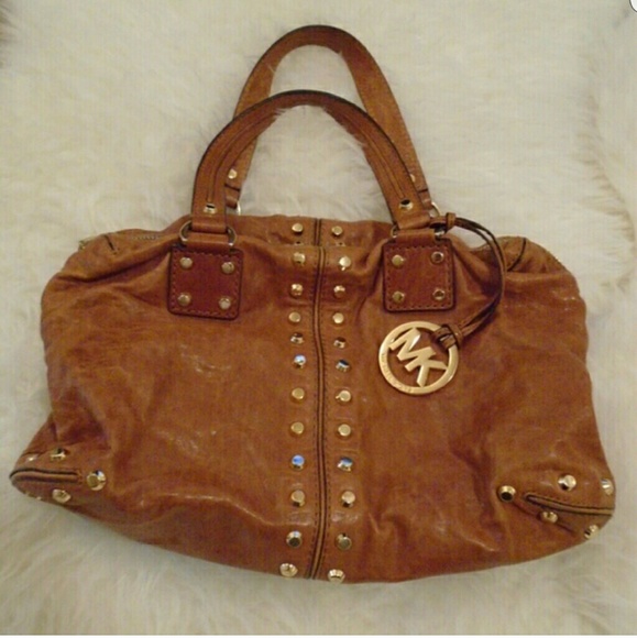 GORGEOUS Michael Kors leather studded satchel
