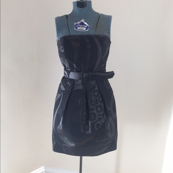 Toni Little black dress strapless with belt