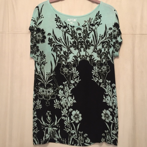 Mint green and black blouse